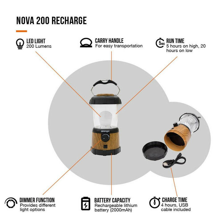 Vango Nova 200 Recharge USB lantern