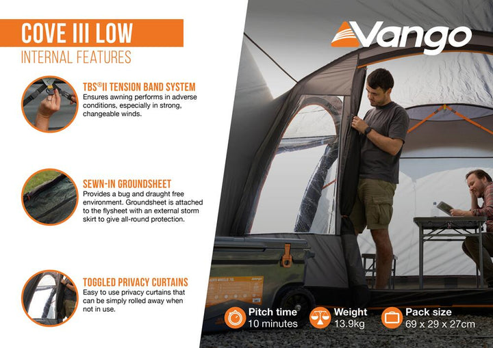 Vango Cove III Low Poled Drive-Away Awning