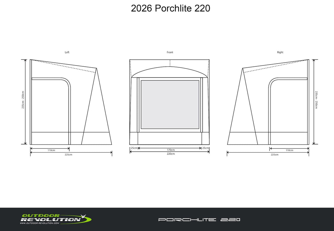 Outdoor Revolution Porchlite 220 Alu-Tech Awning