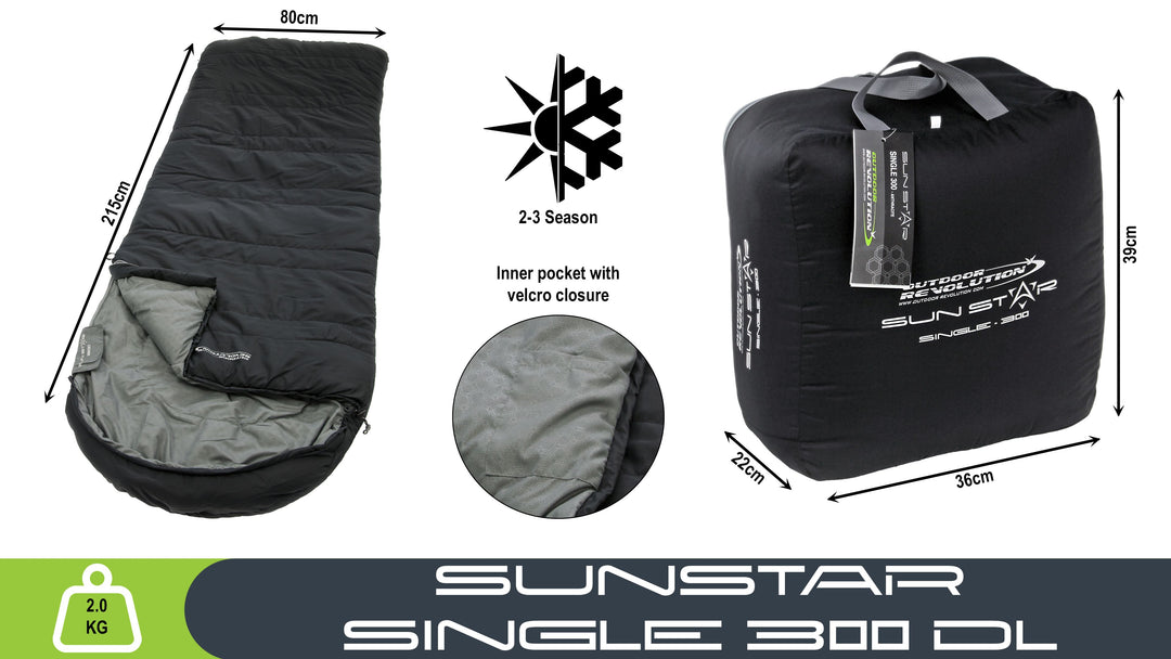 Outdoor Revolution Sun Star Single 300 Sleeping Bag