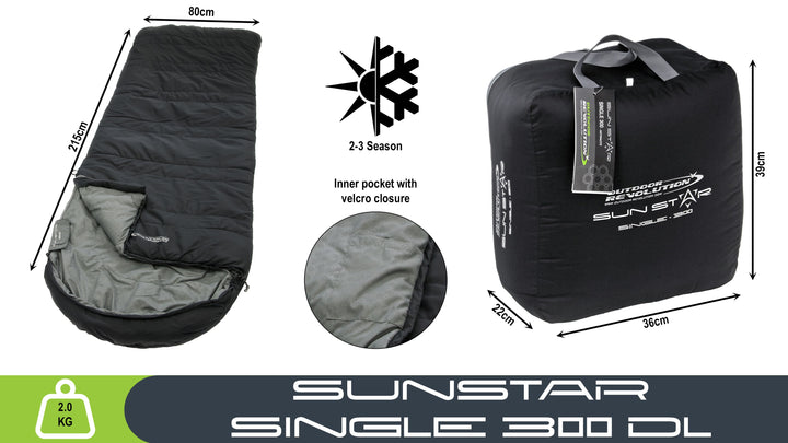 Outdoor Revolution Sun Star Single 300 Sleeping Bag