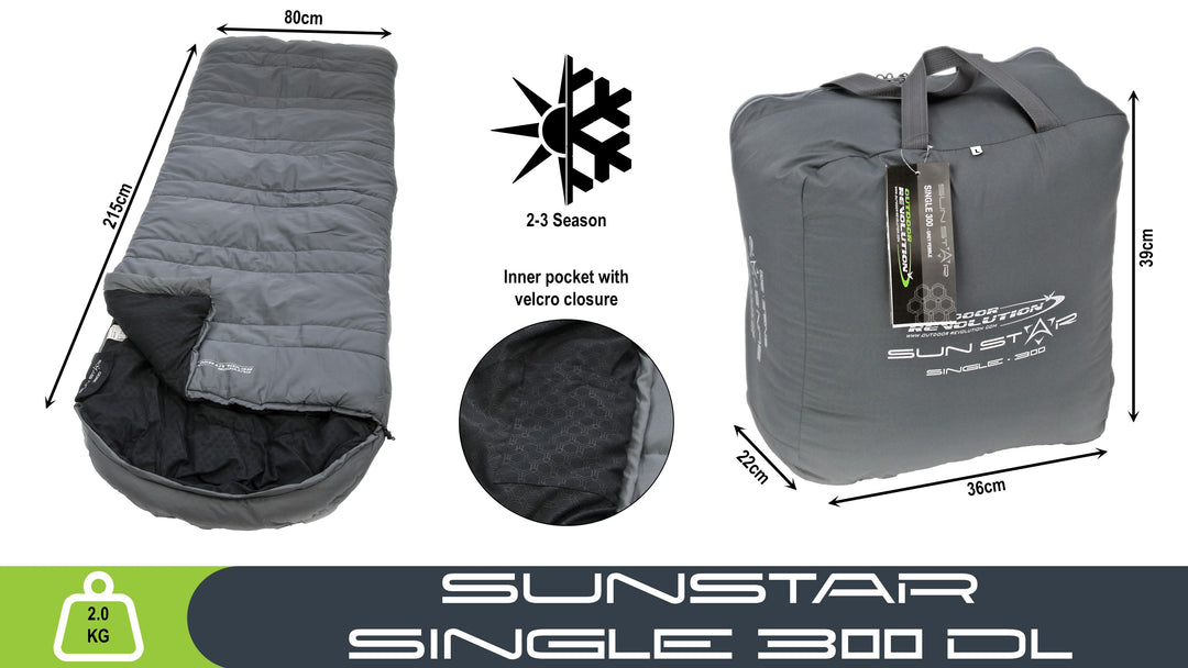 Outdoor Revolution Sun Star Single 300 Sleeping Bag