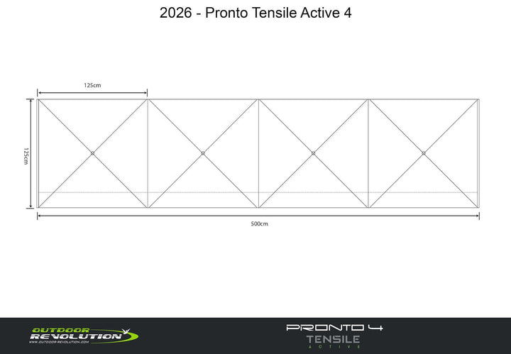 Outdoor Revolution Pronto Tensile Active 4 Windbreak (500cm x 125cm)
