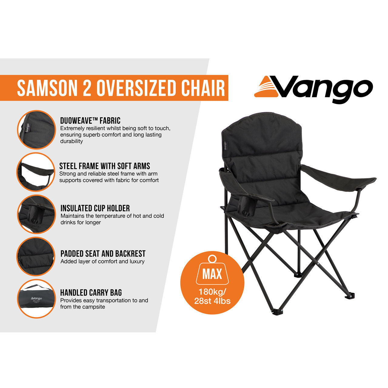 Vango Samson 2 Oversized Chair from Camperite Leisure