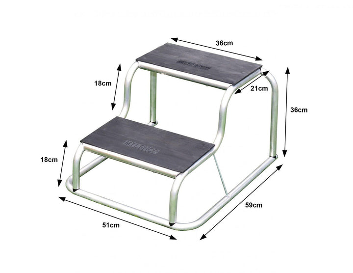 Milenco Aluminium Rubber Top Double Step